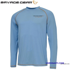 Реглан Savage Gear Aqua UV Long Sleeve Tee размер XL синий